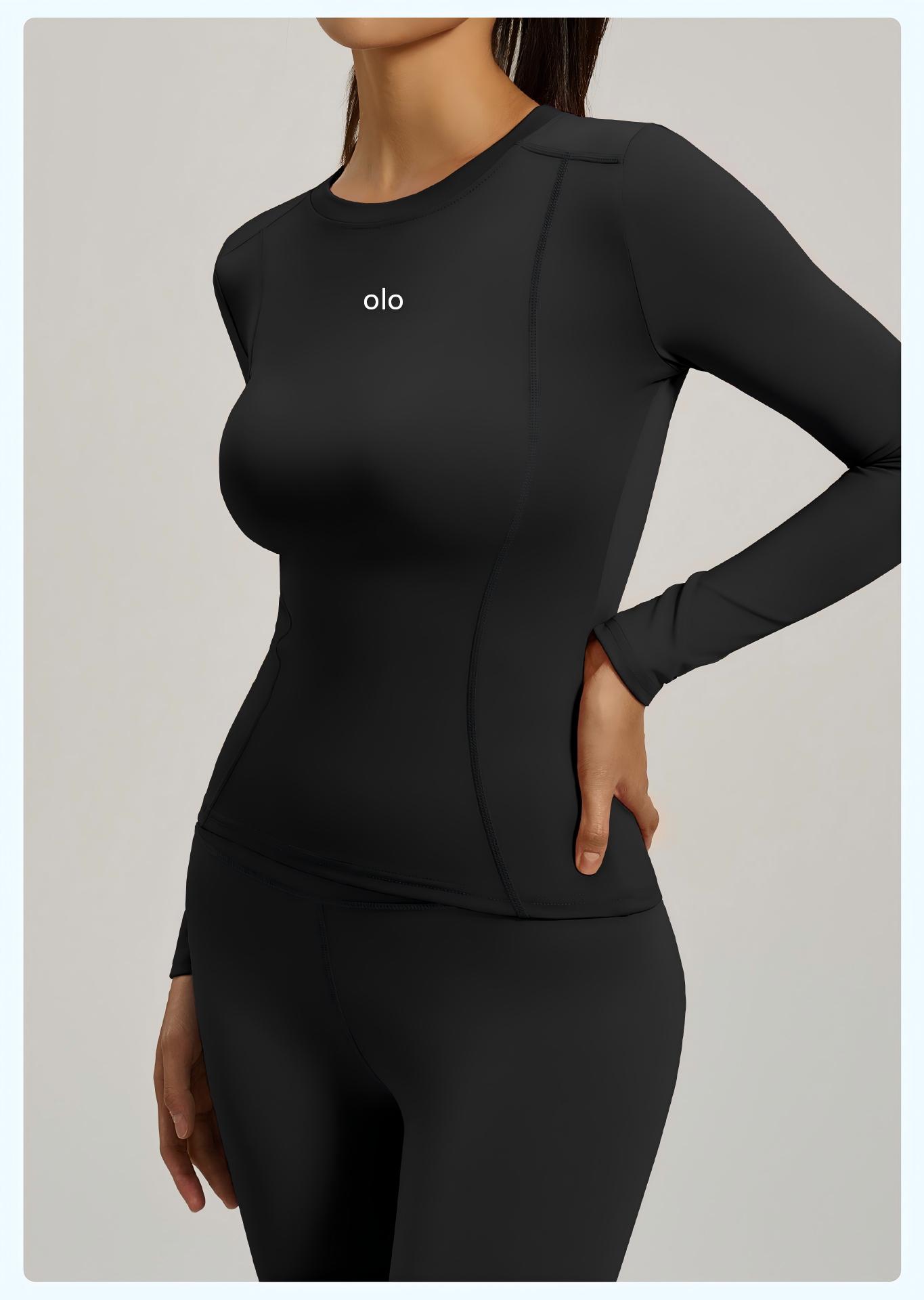 T Shirt Tight Fit - Damen Rundhals Eng Anliegendes Langarm-Yoga-Oberteil für