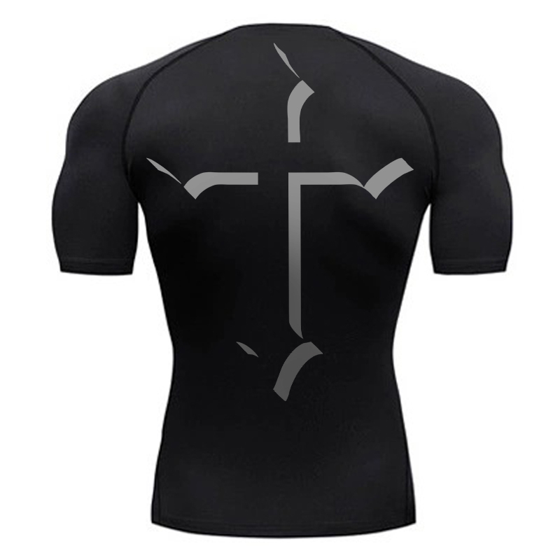 Base Layer Top - Kompressionsshirt mit Kreuzmuster für Herren, christlich,