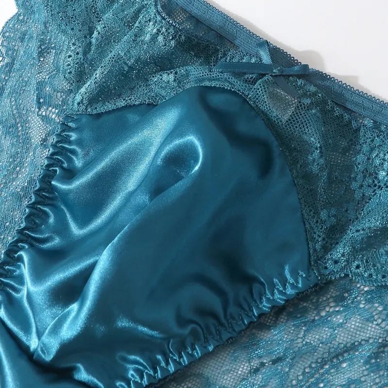 Pouch Boxer Pouch - Sexy Herren-Slips, durchsichtige Spitze, Satin-Schleife, konvexer