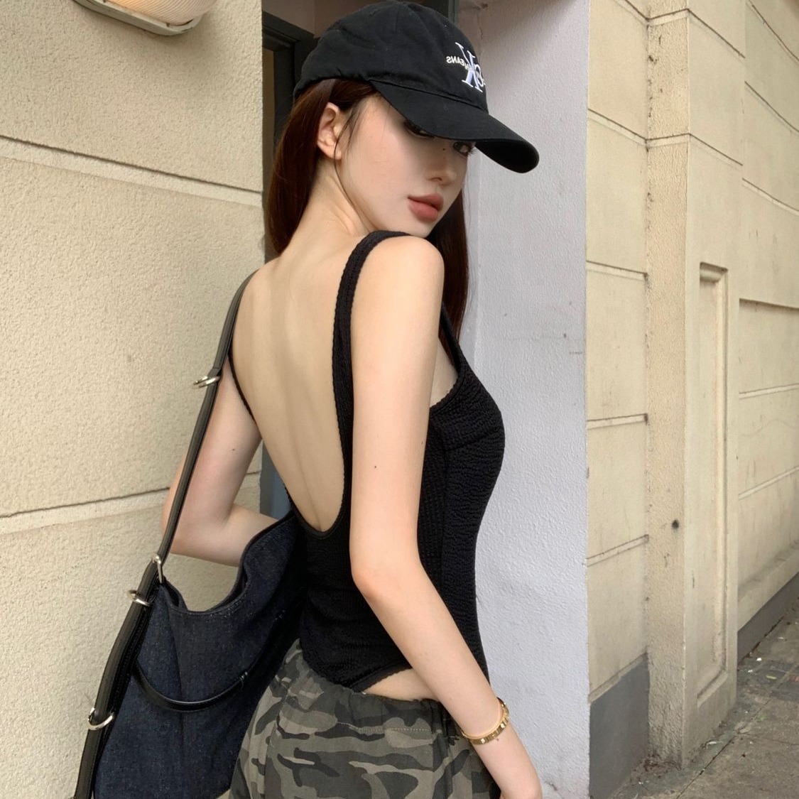 Schwarzer Träger-Body, sexy, r – Tank Top Ribbed Bewertung und Preis