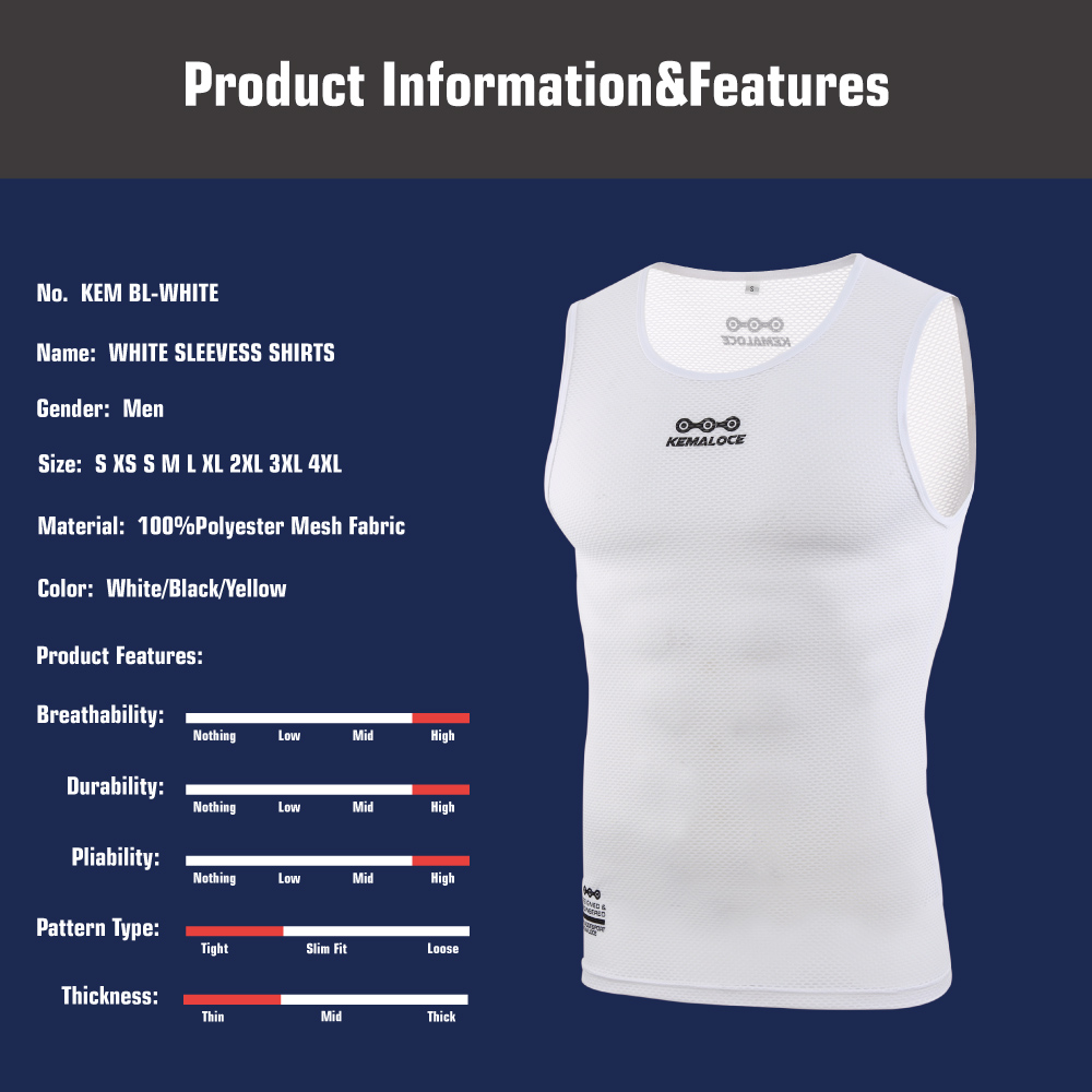 KEMALOCE Fahrrad-Basisschicht, – Sleeveless Undershirt Bewertung und Preis