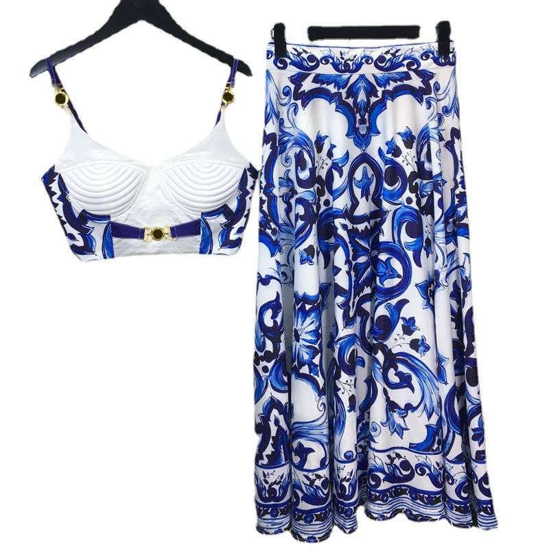Sommer Bohemian blau und weiß  – Suspender Tank Top Bewertung und Preis