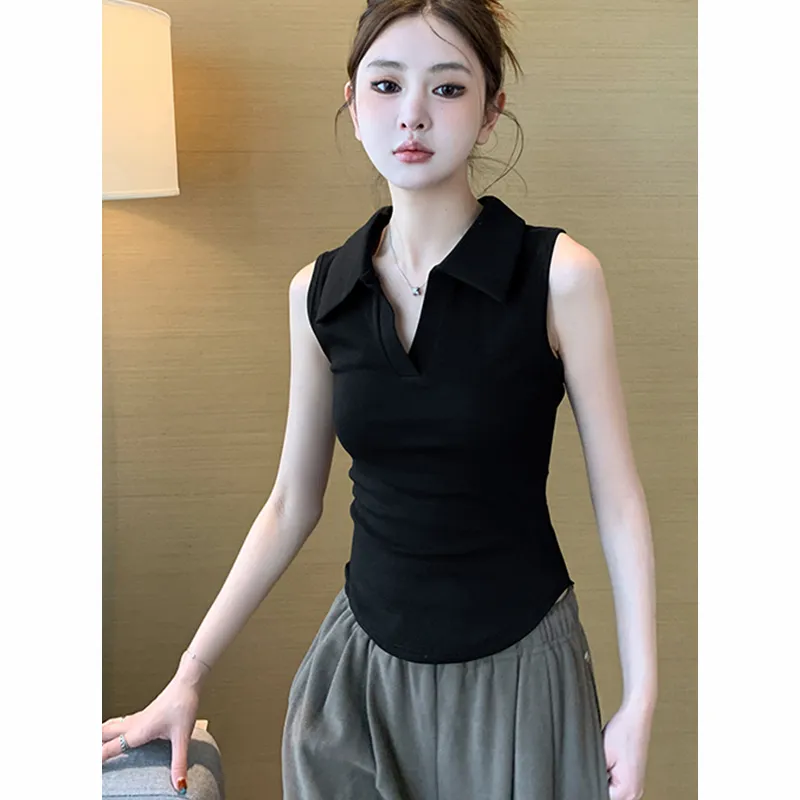 Damen Weißes Ärmelloses Polosh – Tank Top Ribbed Bewertung und Preis